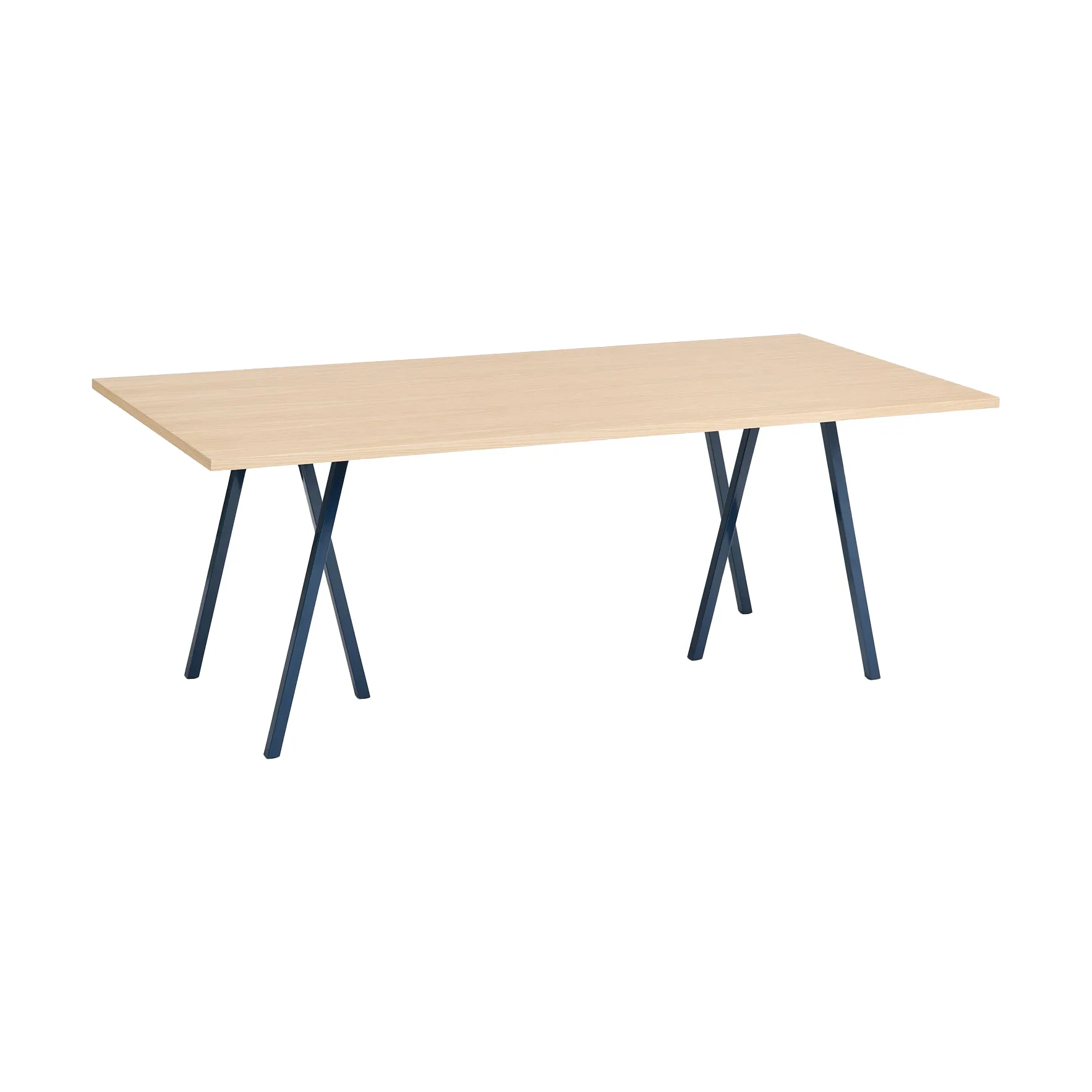 Mesa de jantar Loop Stand incl. support 92,5x200 cm, Deep blue-clear lacq. oak HAY