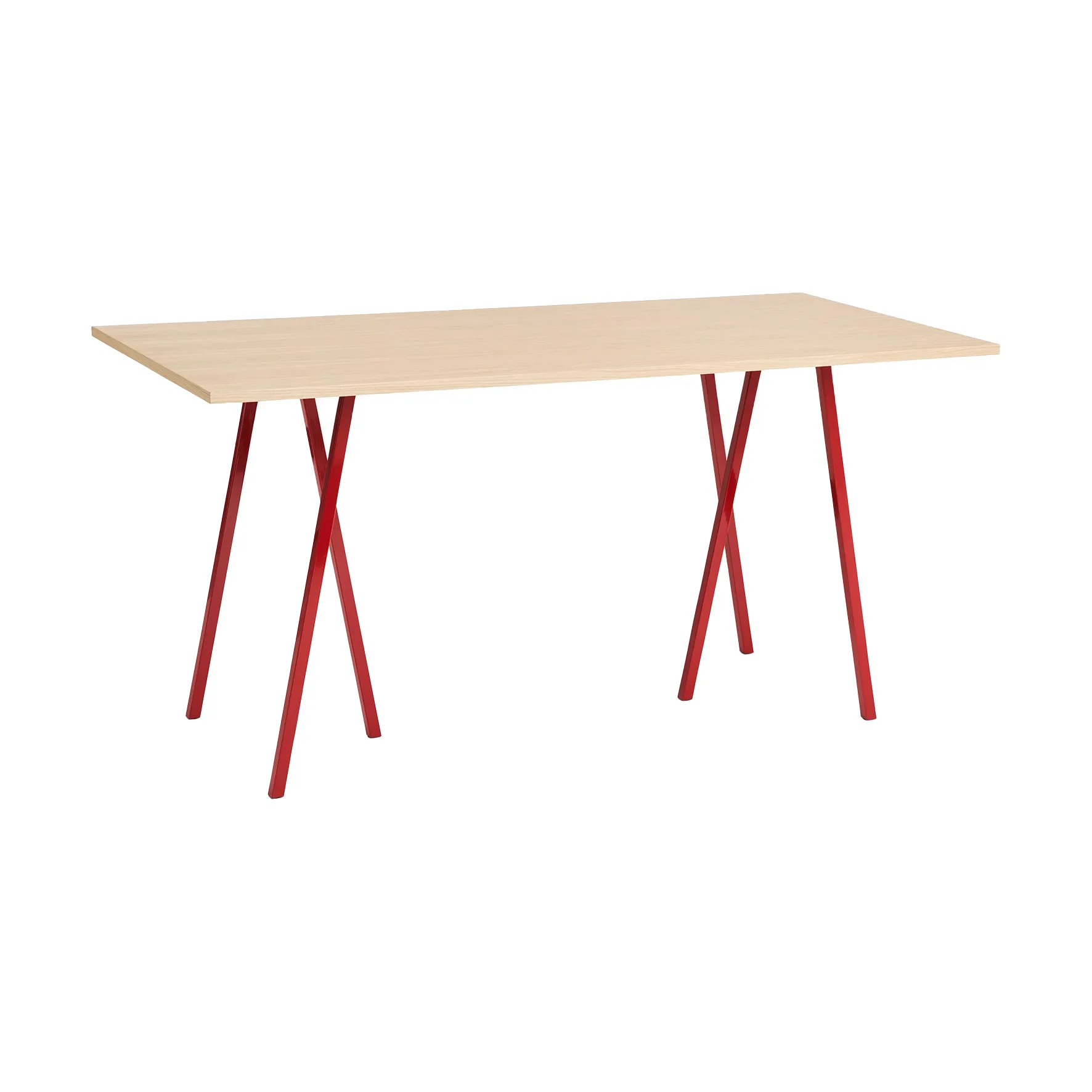 Mesa de jantar Loop Stand incl. support 92,5x200 cm, Maroon red-clear lacq. oak HAY