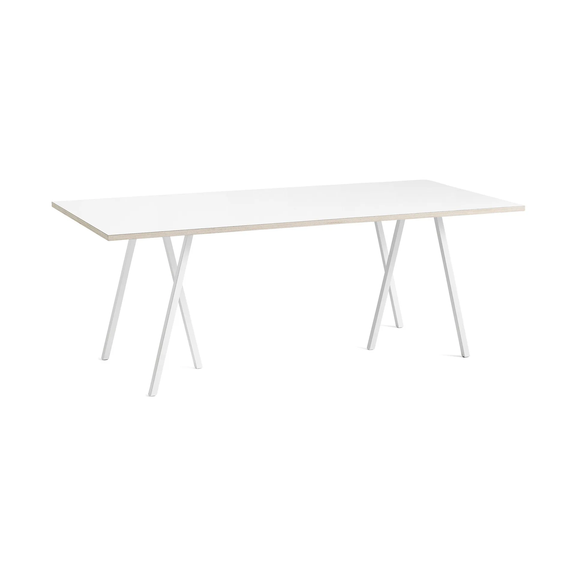 Mesa de jantar Loop Stand incl. support 92,5x200 cm, White-white laminate-plywood HAY