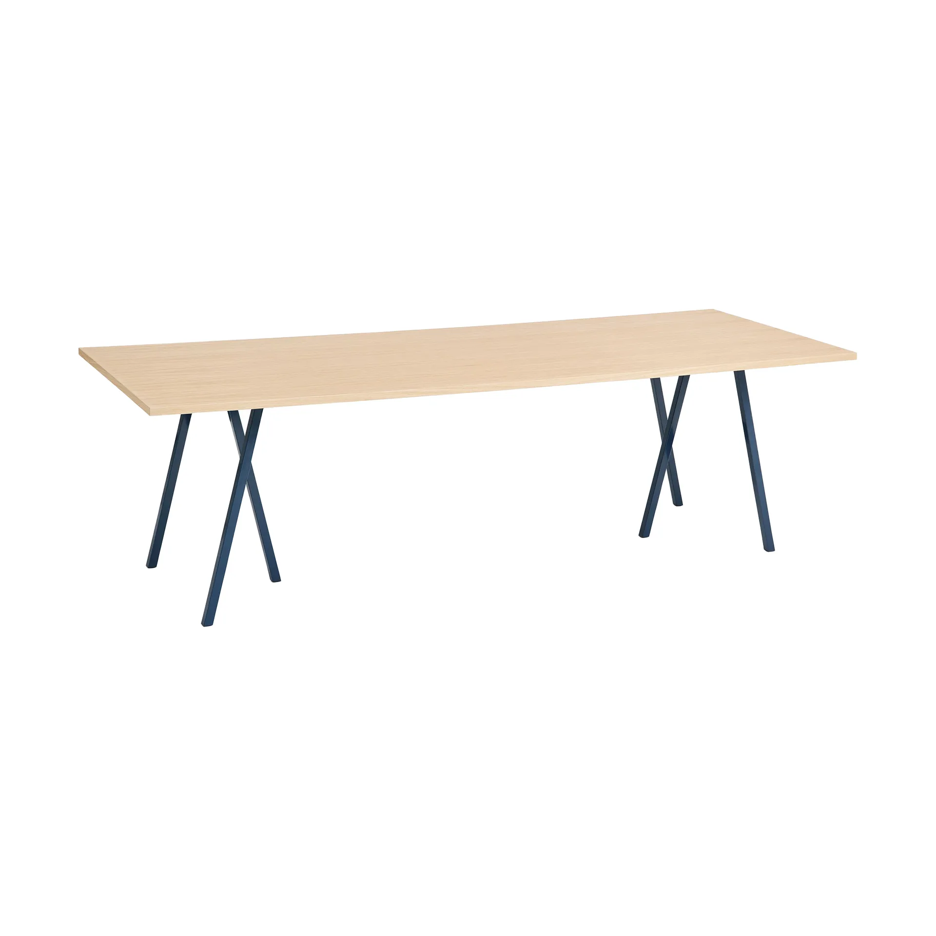Mesa de jantar Loop Stand incl. support 92,5x250 cm, Deep blue-clear lacq. oak HAY