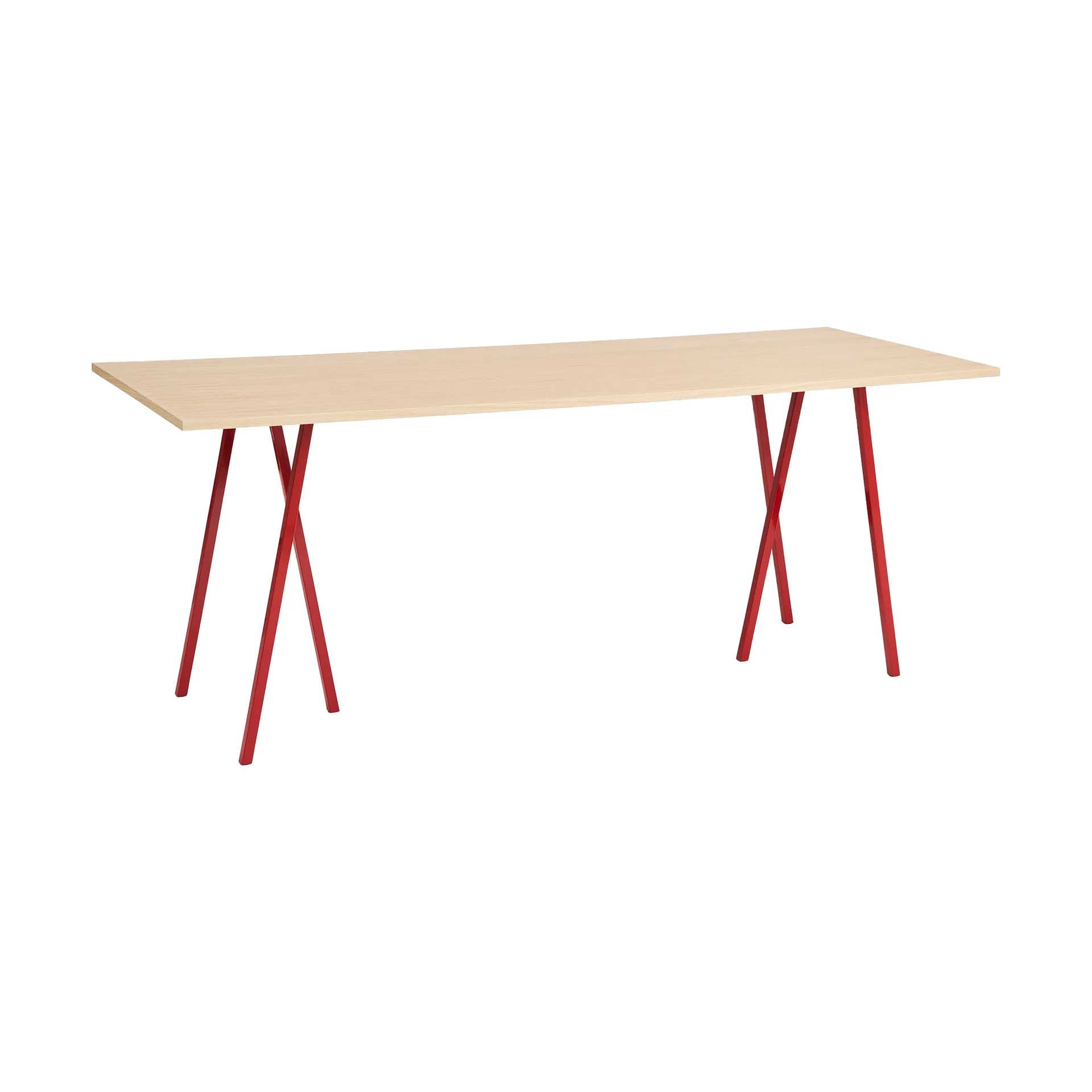 Mesa de jantar Loop Stand incl. support 92,5x250 cm, Maroon red-clear lacq. oak HAY