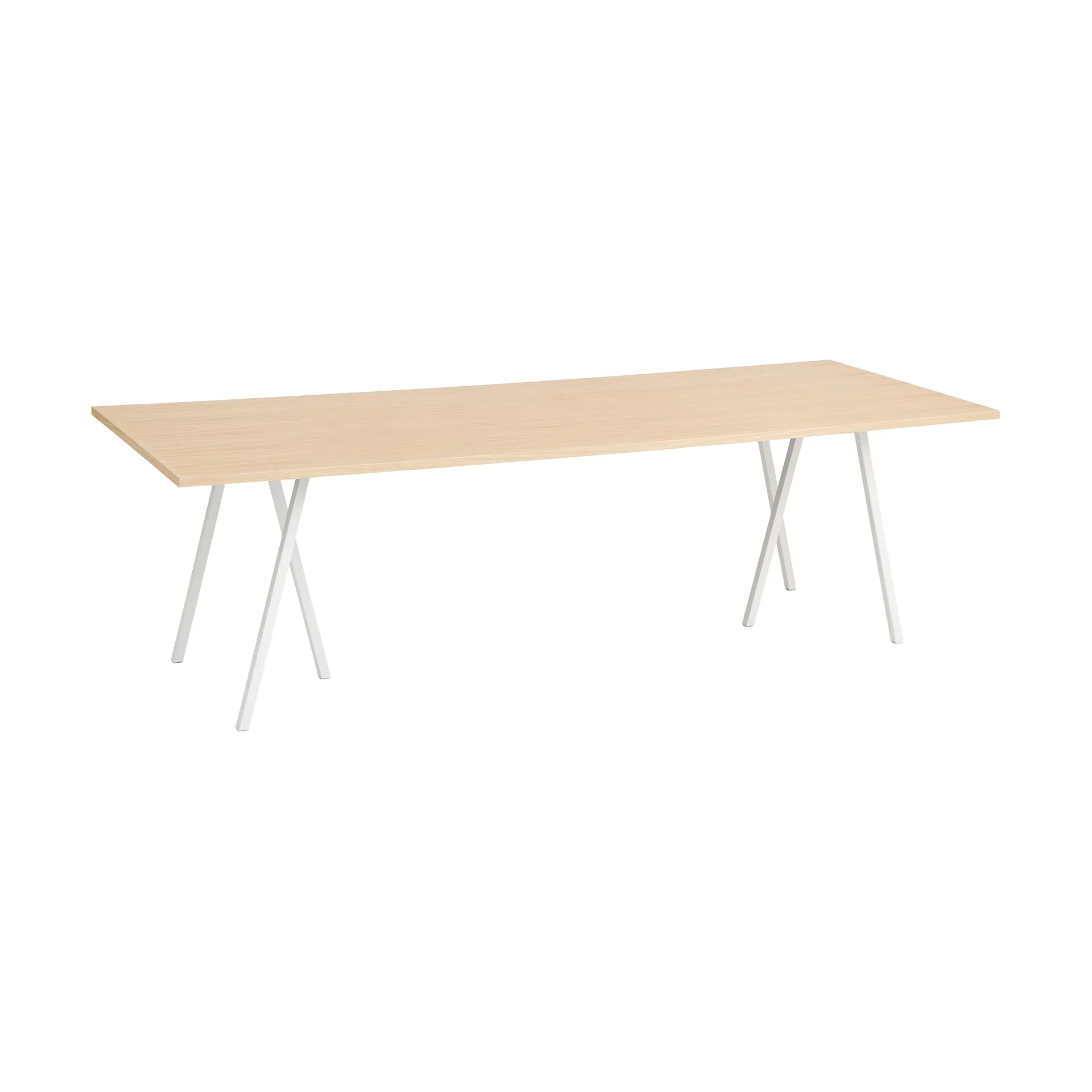 Mesa de jantar Loop Stand incl. support 92,5x250 cm, White-clear lacq. oak HAY