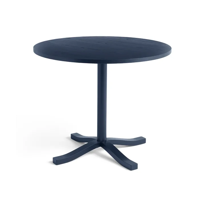 Mesa de jantar Pastis Table Ø90 - Steel blue lacquered ash - HAY