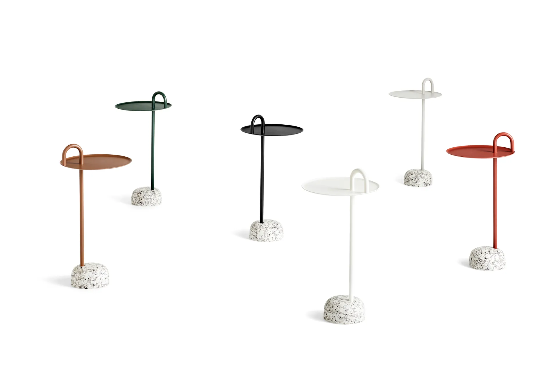 Mesa lateral Bowler, Cream white-granite HAY