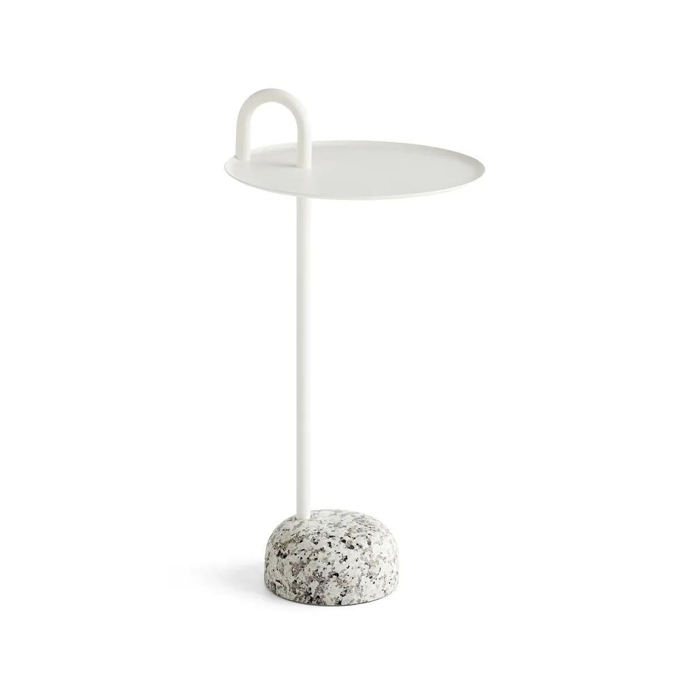 Mesa lateral Bowler, Cream white-granite HAY