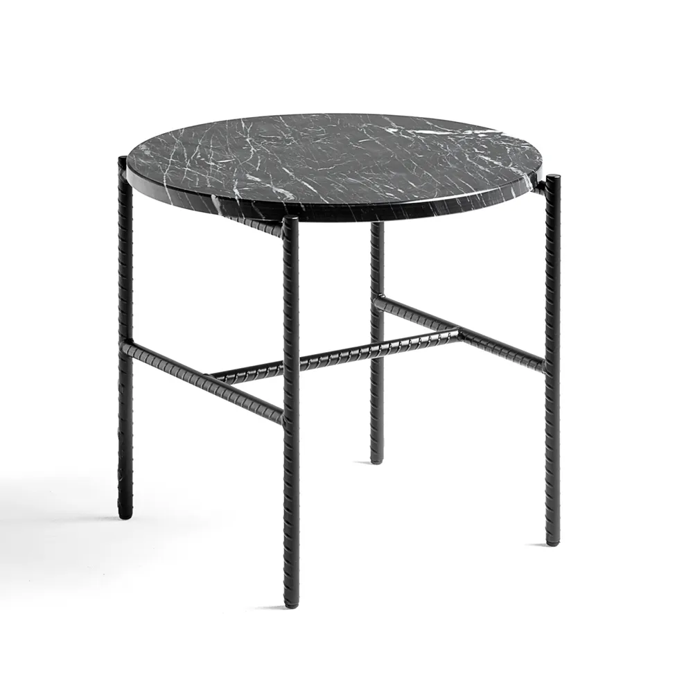 Mesa lateral Rebar Ø45 cm, Black marble-black HAY