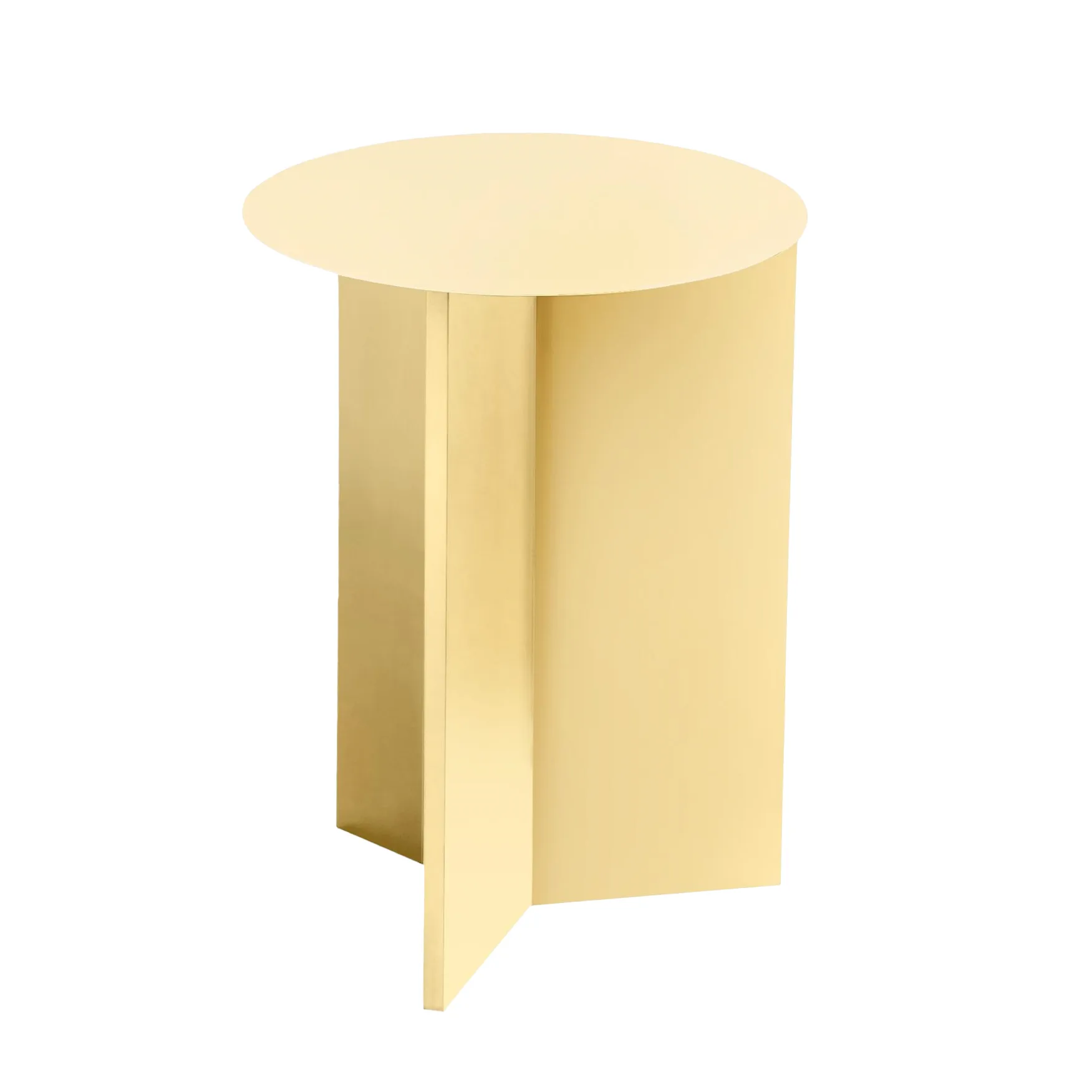 Mesa lateral Slit high Ø35 cm, Light yellow HAY