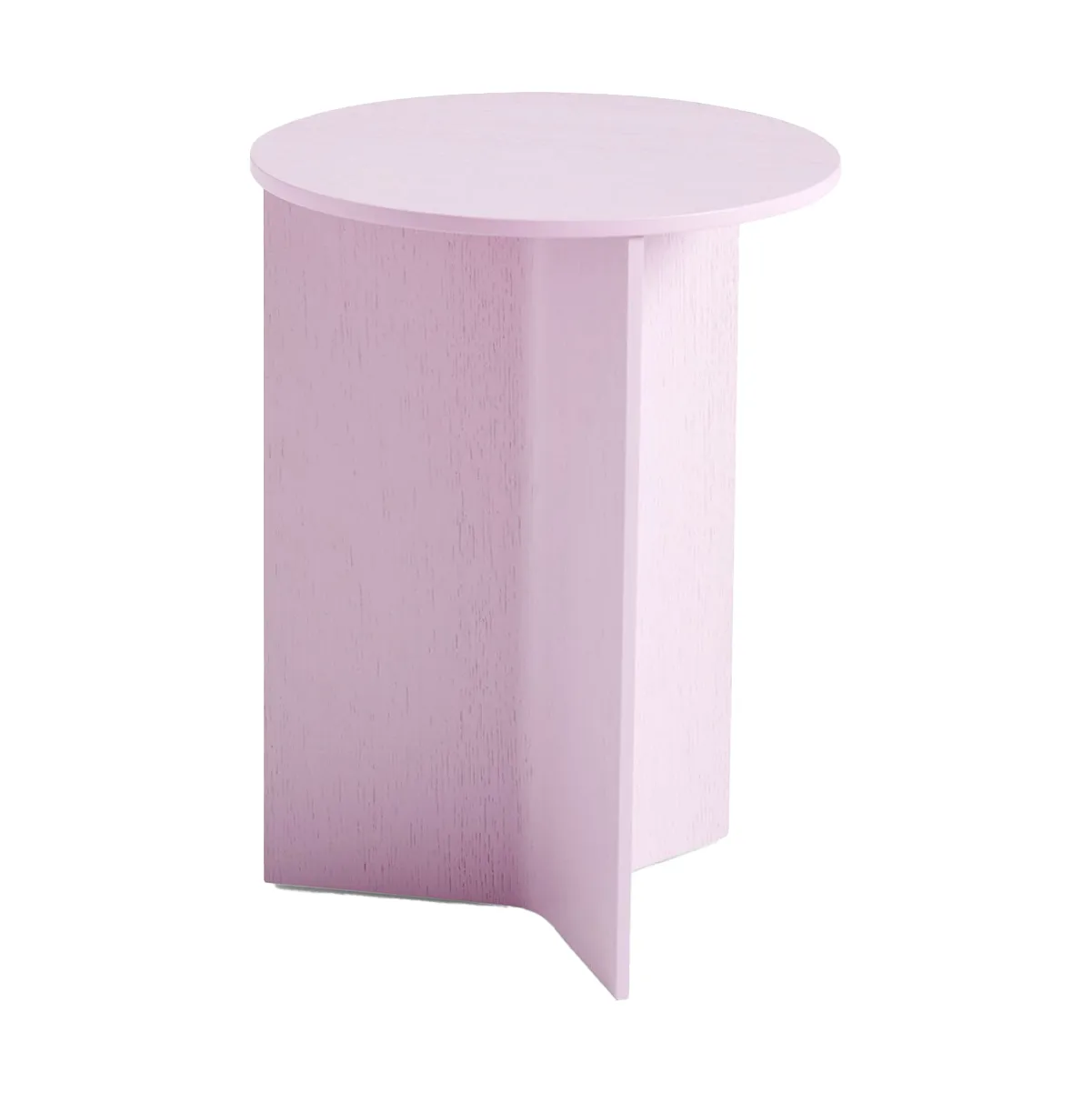 Mesa lateral Slit high Ø35 cm, Pink lacquered oak HAY