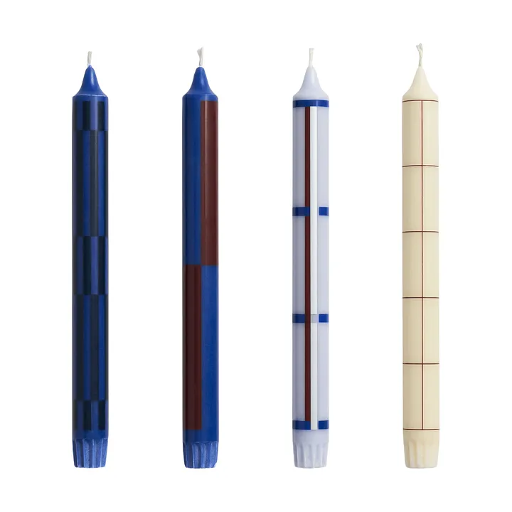 Mix de velas Pattern 4-pack - Blue-prata - HAY