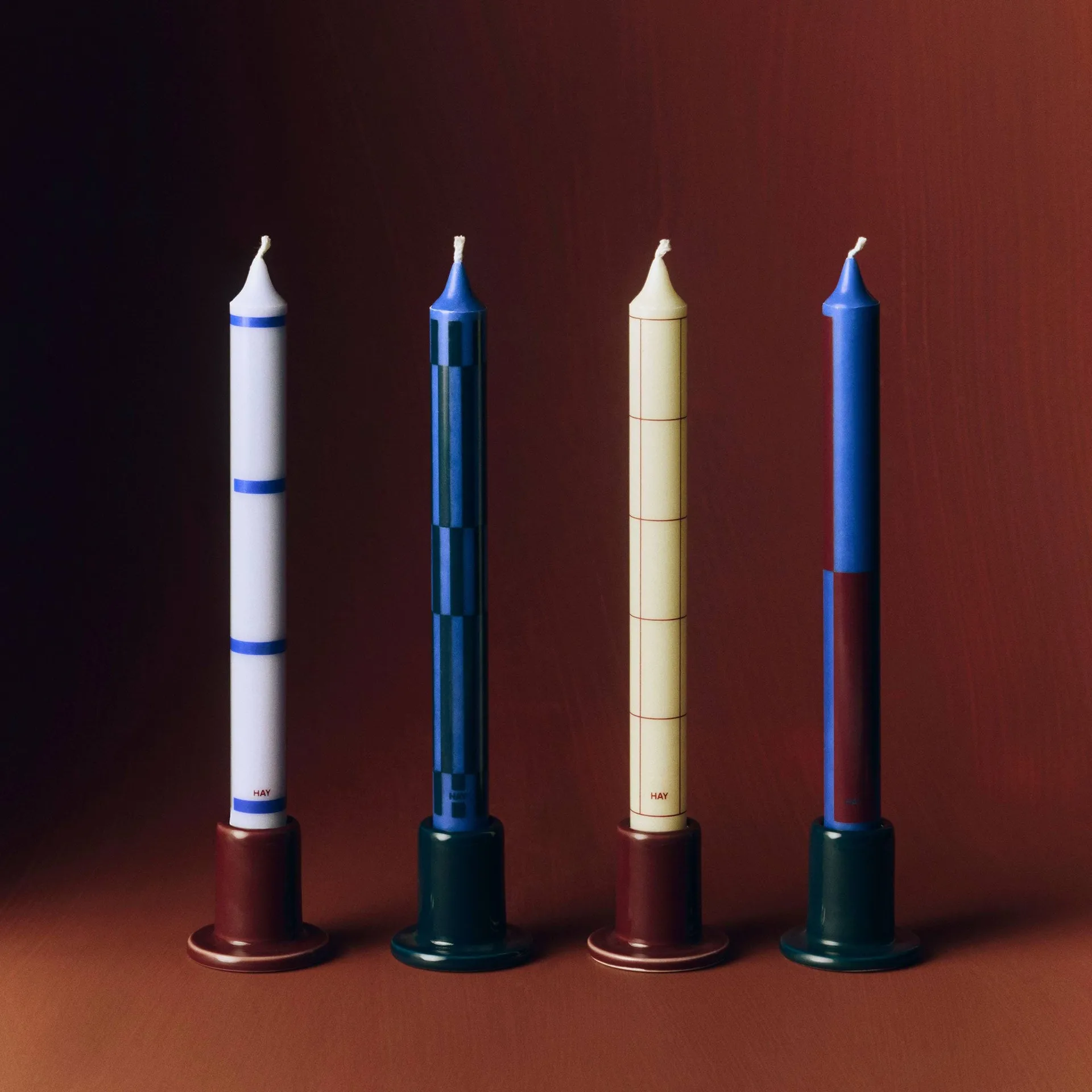 Mix de velas Pattern 4-pack, Blue-prata HAY