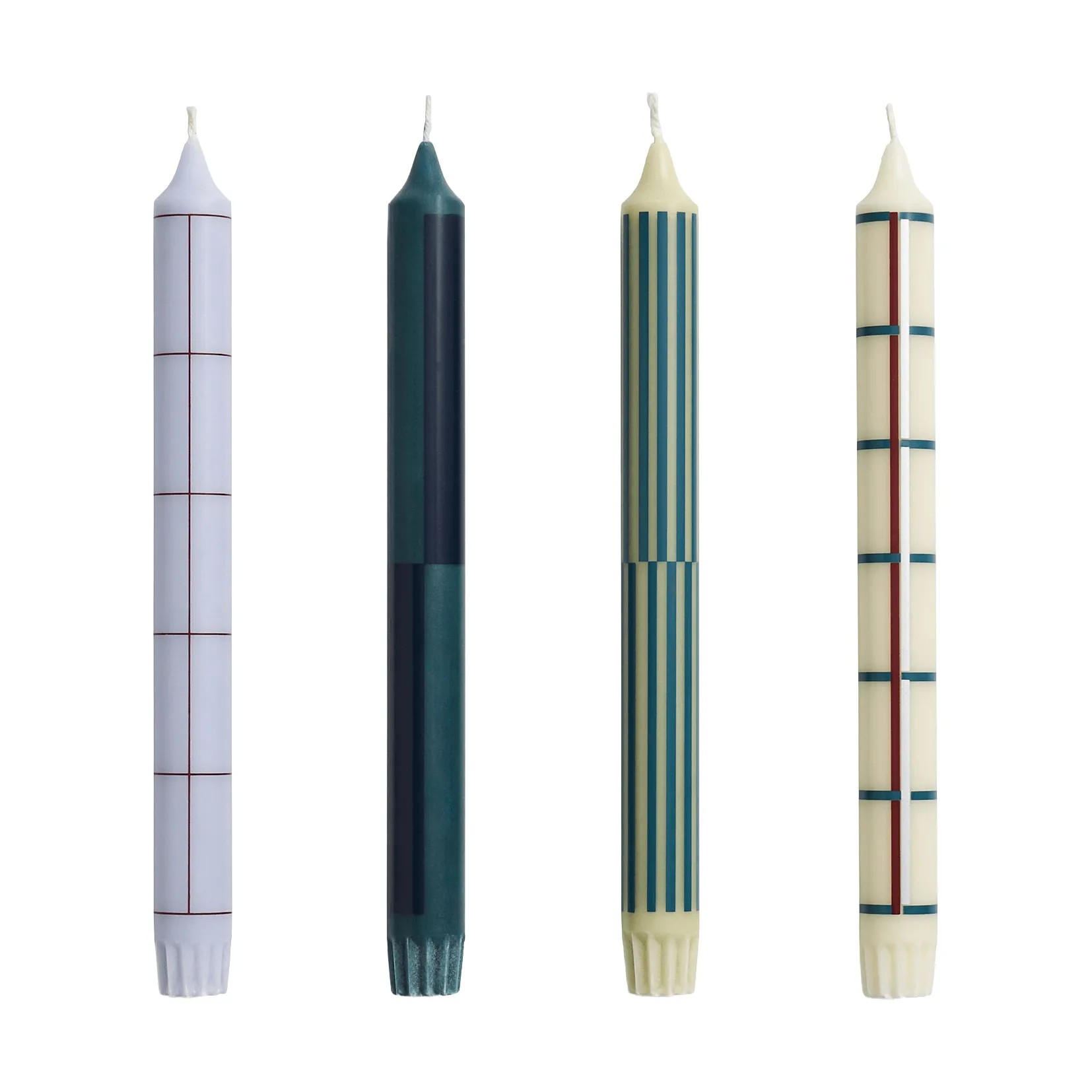 Mix de velas Pattern 4-pack, Green-prateado HAY