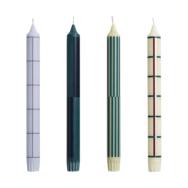 Mix de velas Pattern 4-pack - Green-prateado - HAY