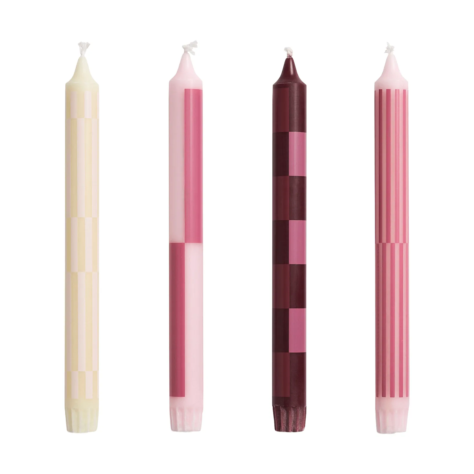 Mix de velas Pattern 4-pack, Pink-bordéus HAY
