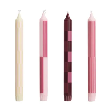 Mix de velas Pattern 4-pack - Pink-bordéus - HAY