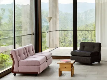 Módulo de sofá Amanta - Antracite–azul turfa vermelho mesclado, 1 lugar / poltrona - HAY