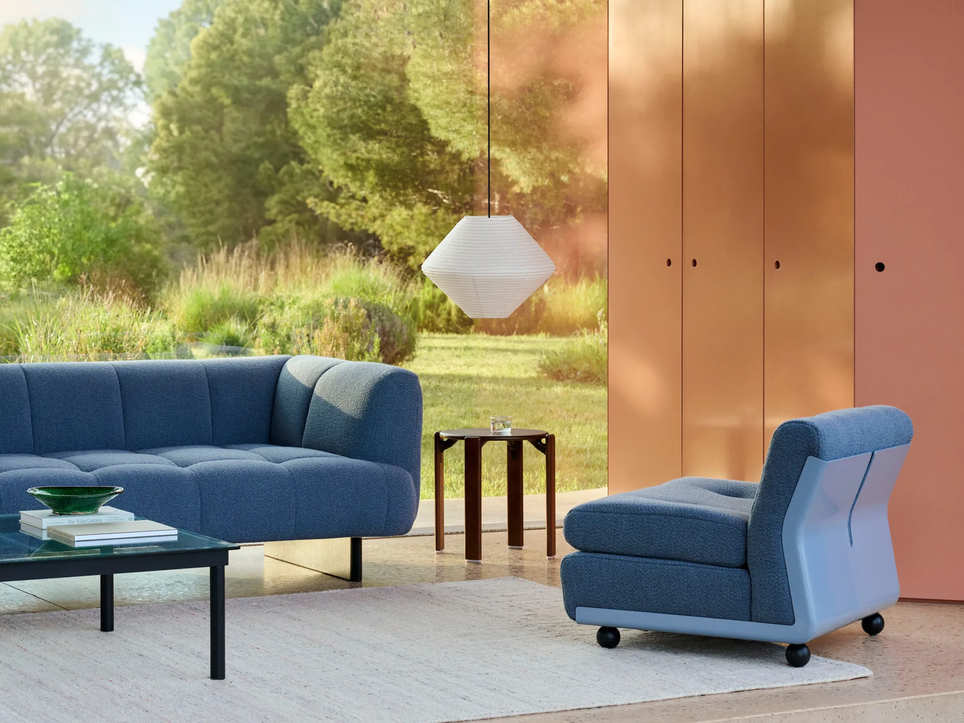 Módulo de sofá Amanta, Azul gelo–Turfa azul, 1 lugar / poltrona HAY