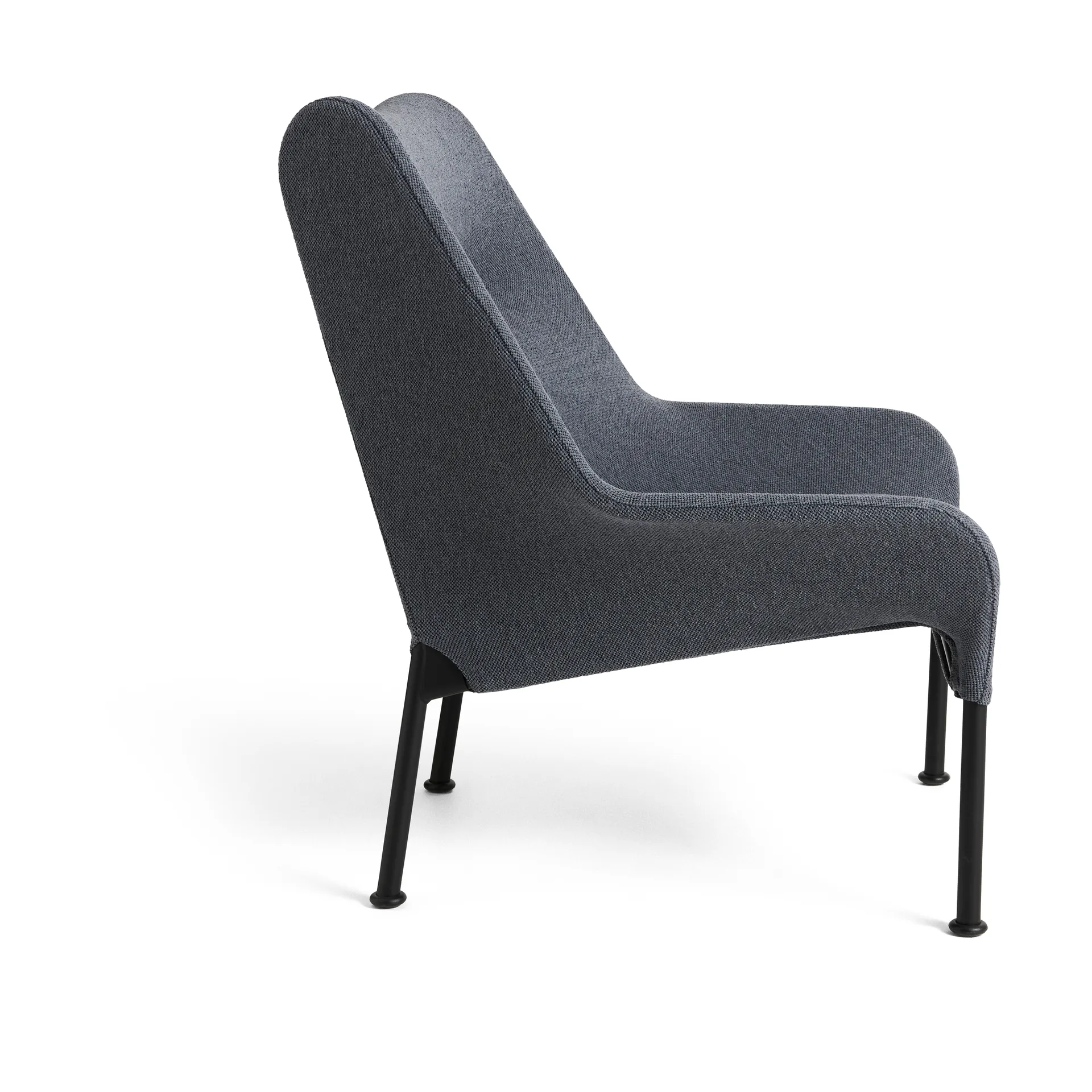 O2 Lounge Chair poltrona, Cinzento suave-aço lacado preto HAY
