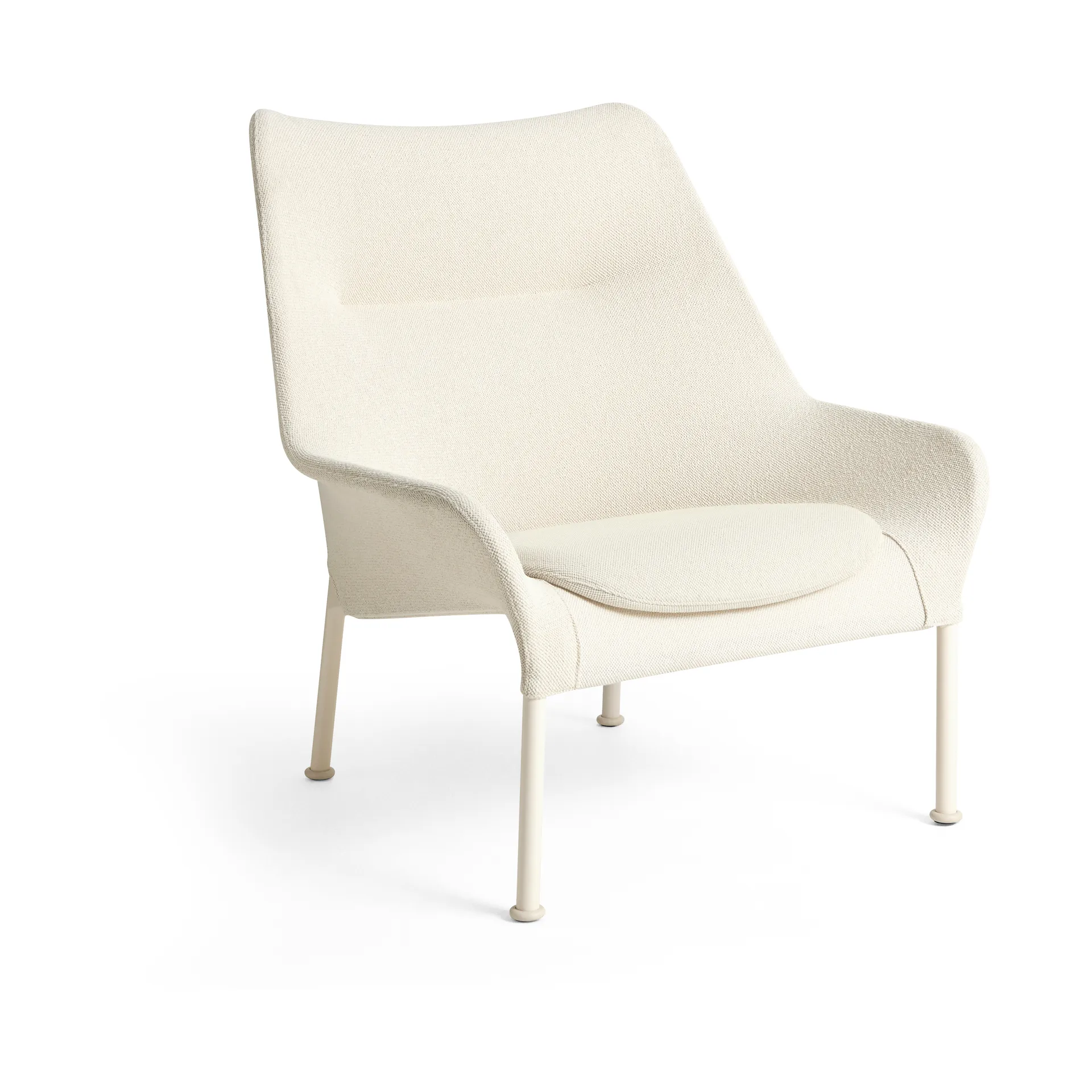 O2 Lounge Chair poltrona, Creme suave-aço lacado eggshell HAY