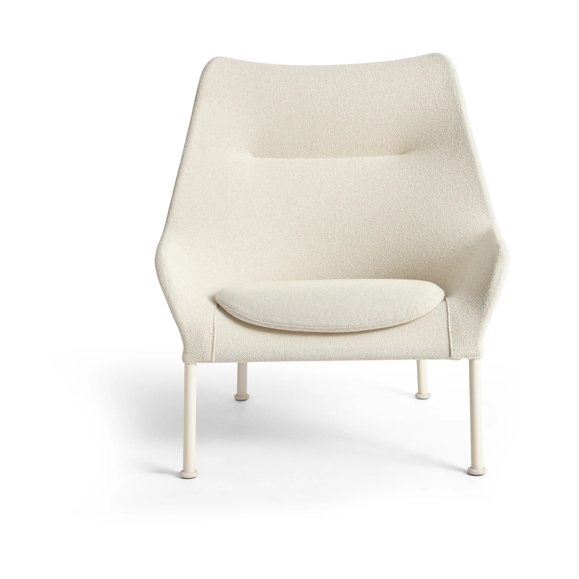 O2 Lounge Chair poltrona, Creme suave-aço lacado eggshell HAY