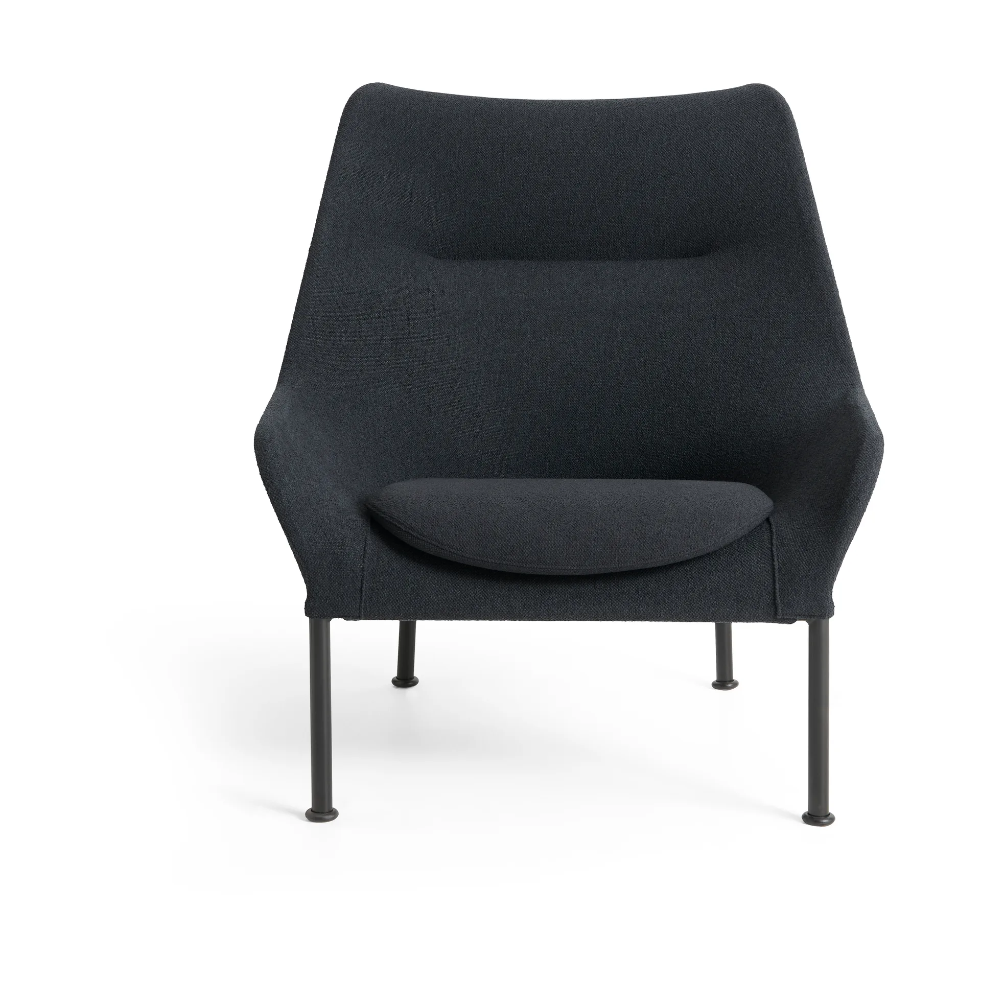 O2 Lounge Chair poltrona, Preto suave-aço lacado preto HAY