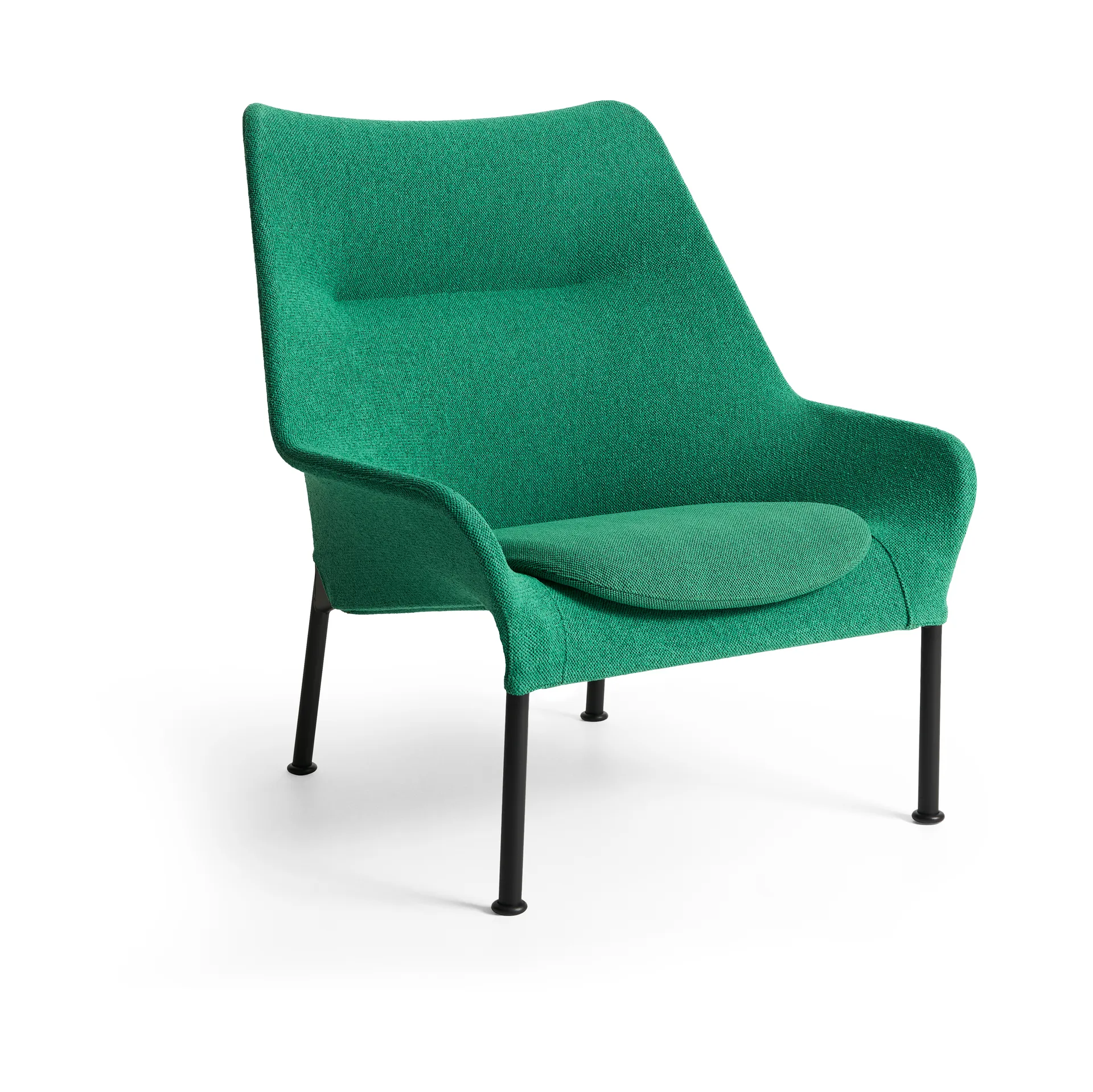 O2 Lounge Chair poltrona, Verde suave-preto lacado em aço HAY