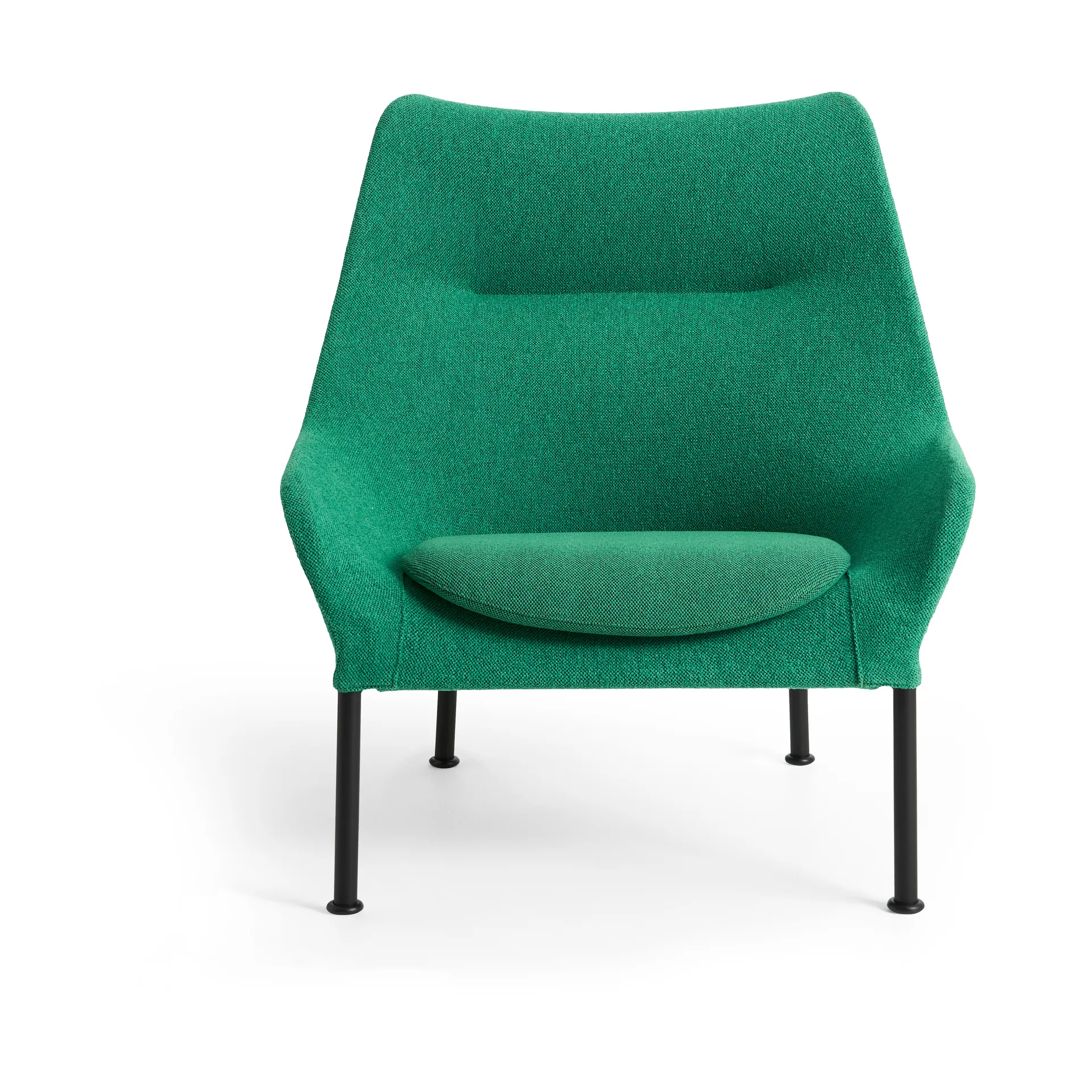 O2 Lounge Chair poltrona, Verde suave-preto lacado em aço HAY