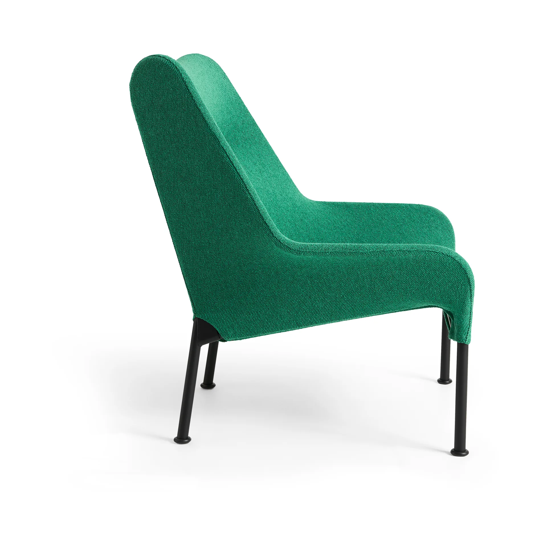 O2 Lounge Chair poltrona, Verde suave-preto lacado em aço HAY