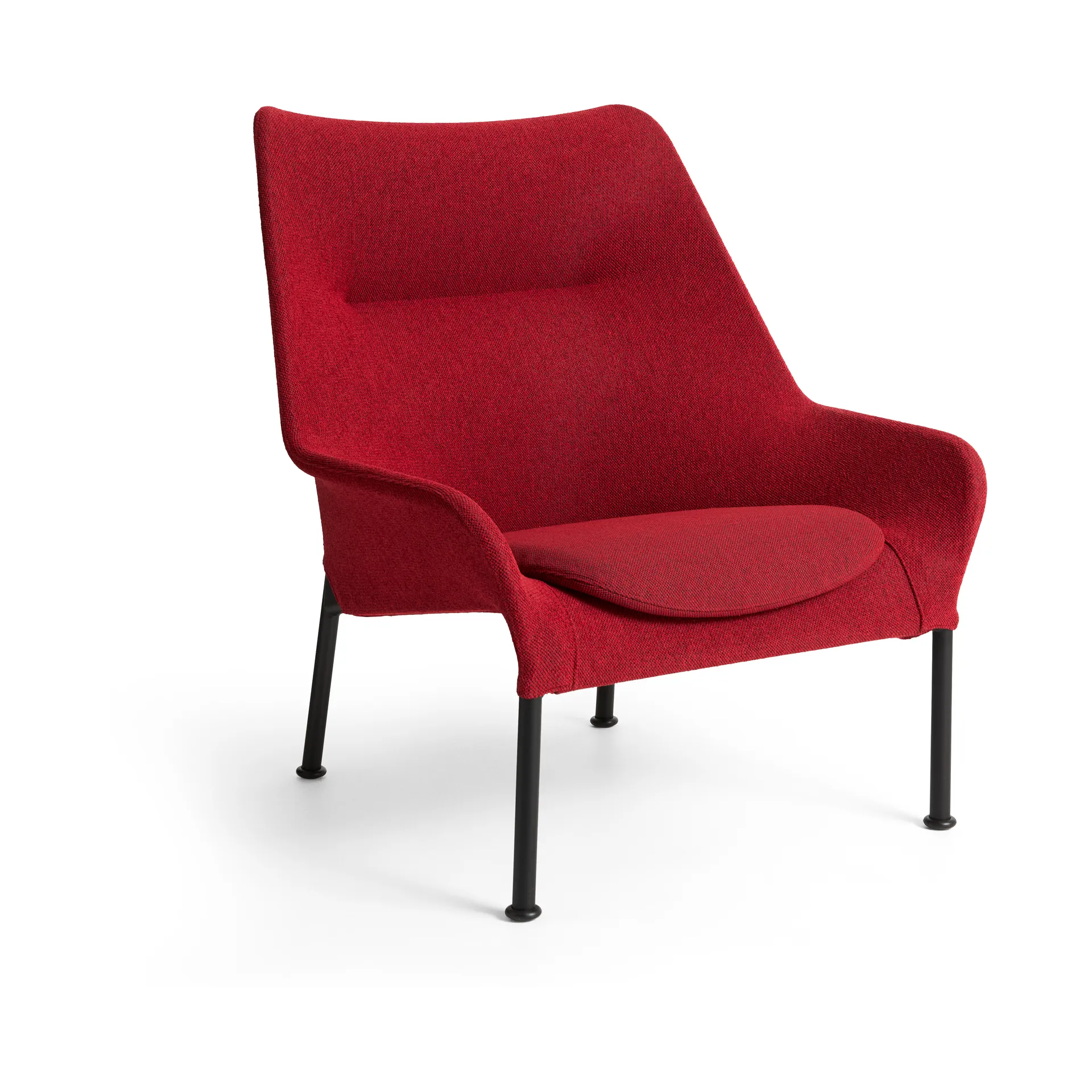 O2 Lounge Chair poltrona, vermelho suave-aço lacado preto HAY