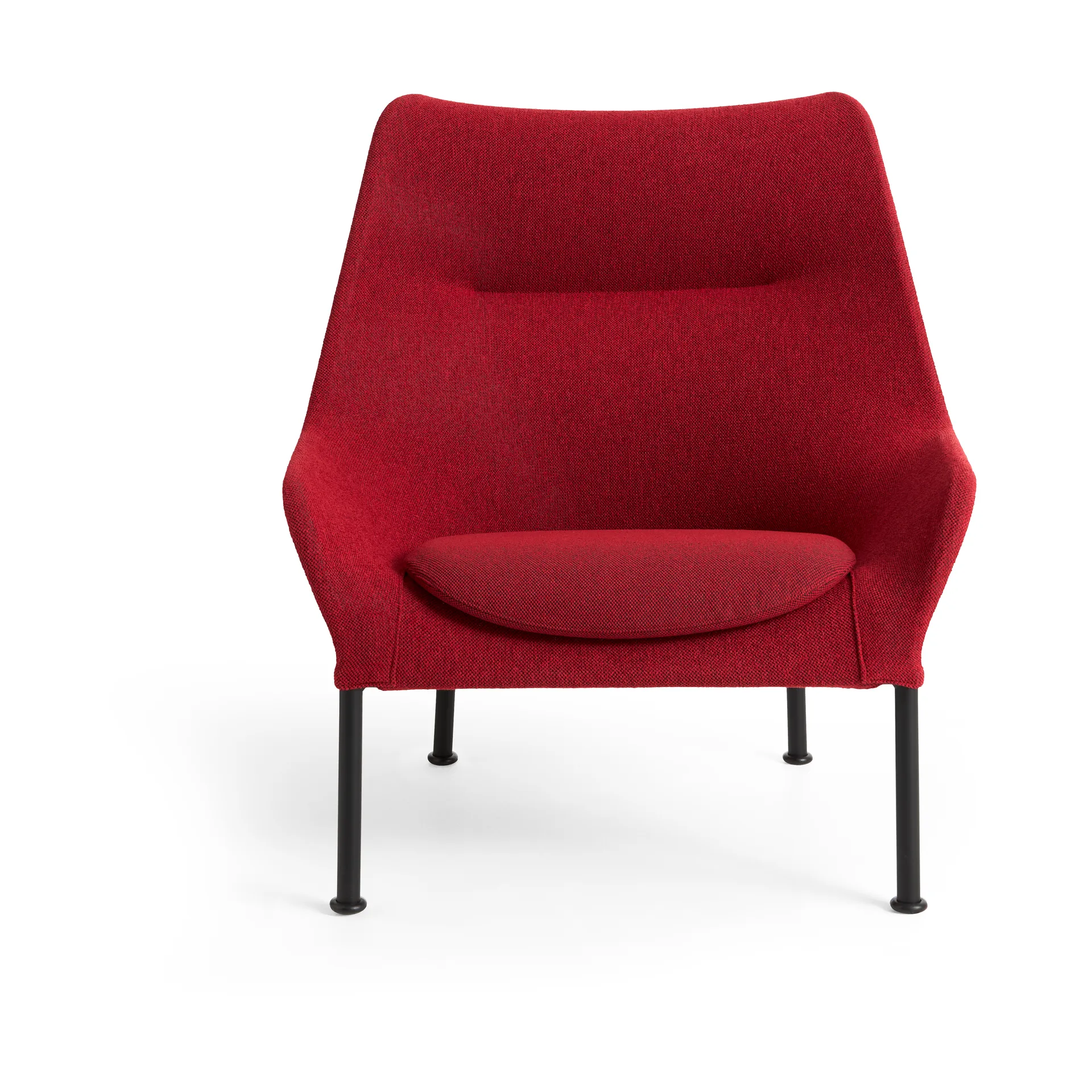 O2 Lounge Chair poltrona, vermelho suave-aço lacado preto HAY