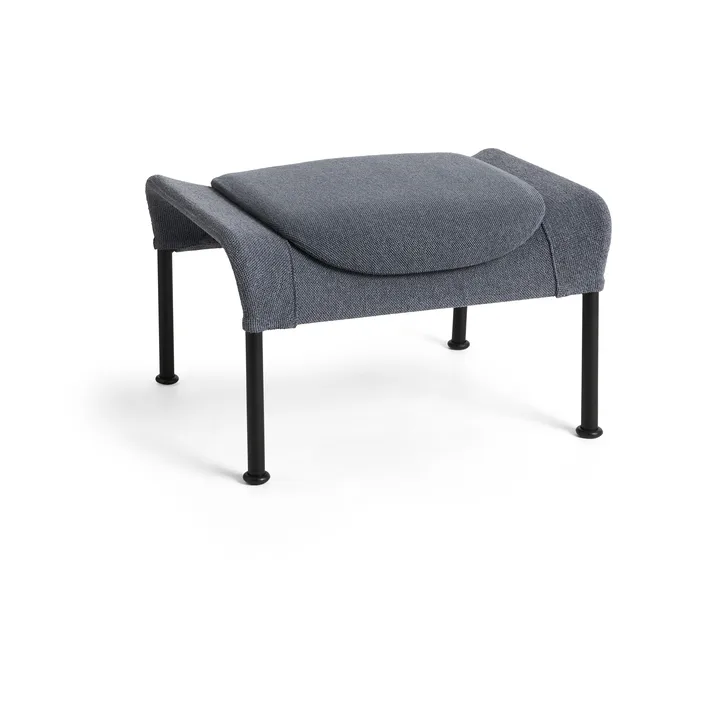 O2 Ottoman pufe - Cinzento suave-aço lacado preto - HAY