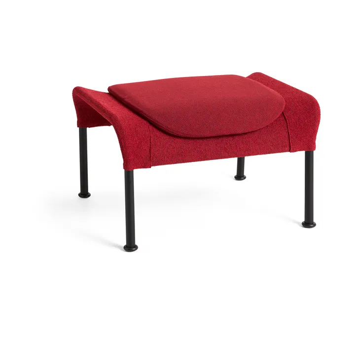 O2 Ottoman pufe - vermelho suave-aço lacado preto - HAY