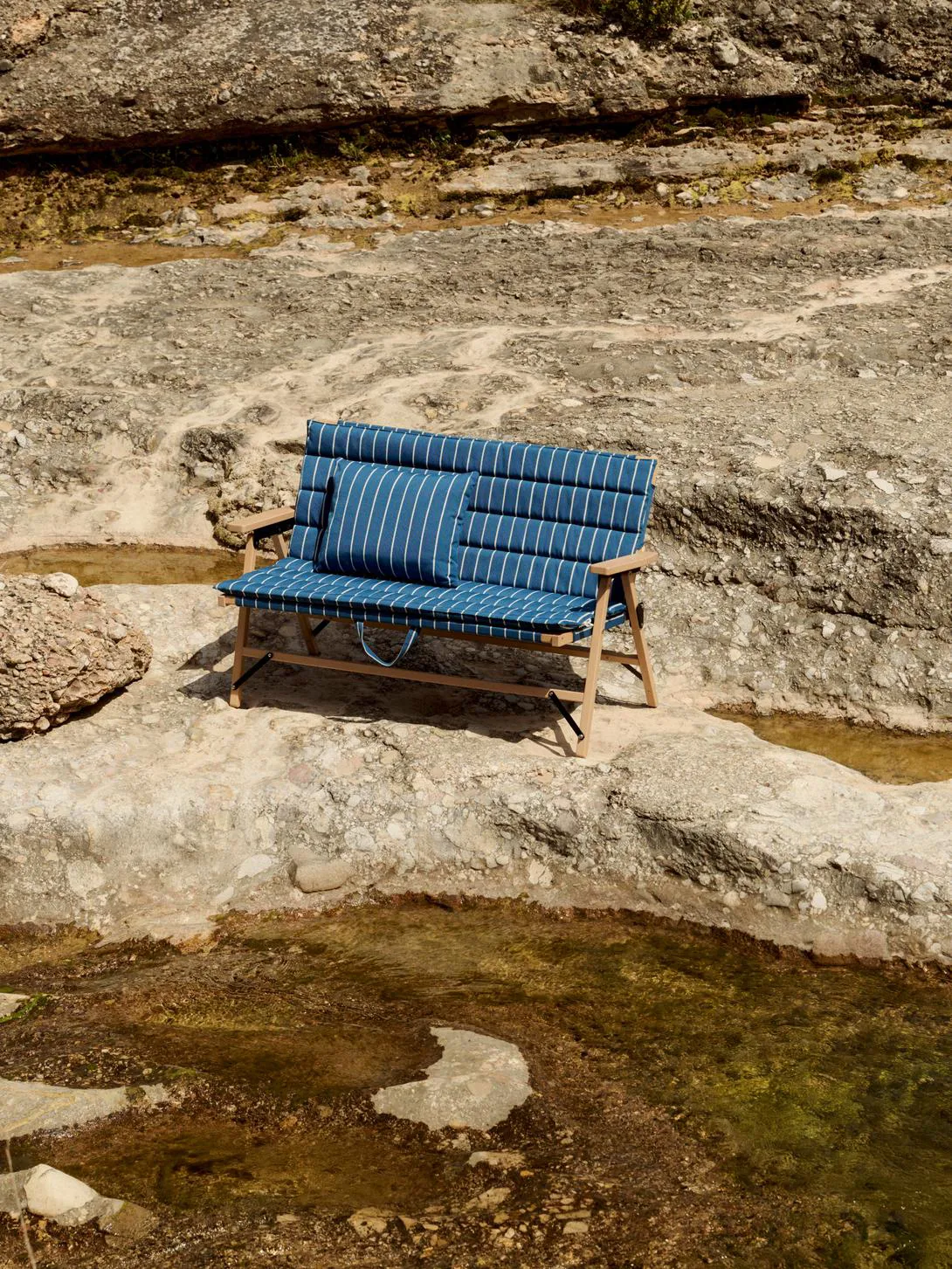 Outdoor Market almofada, Blue-bege, 45x35 cm HAY