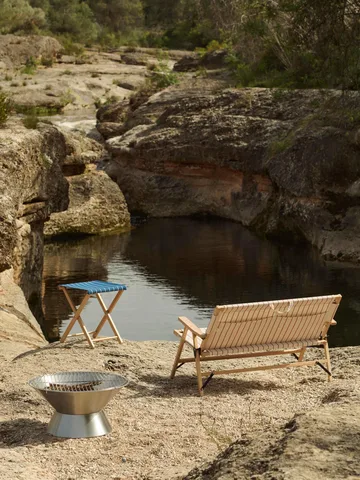 Outdoor Market banco dobrável - Blue-bege - HAY