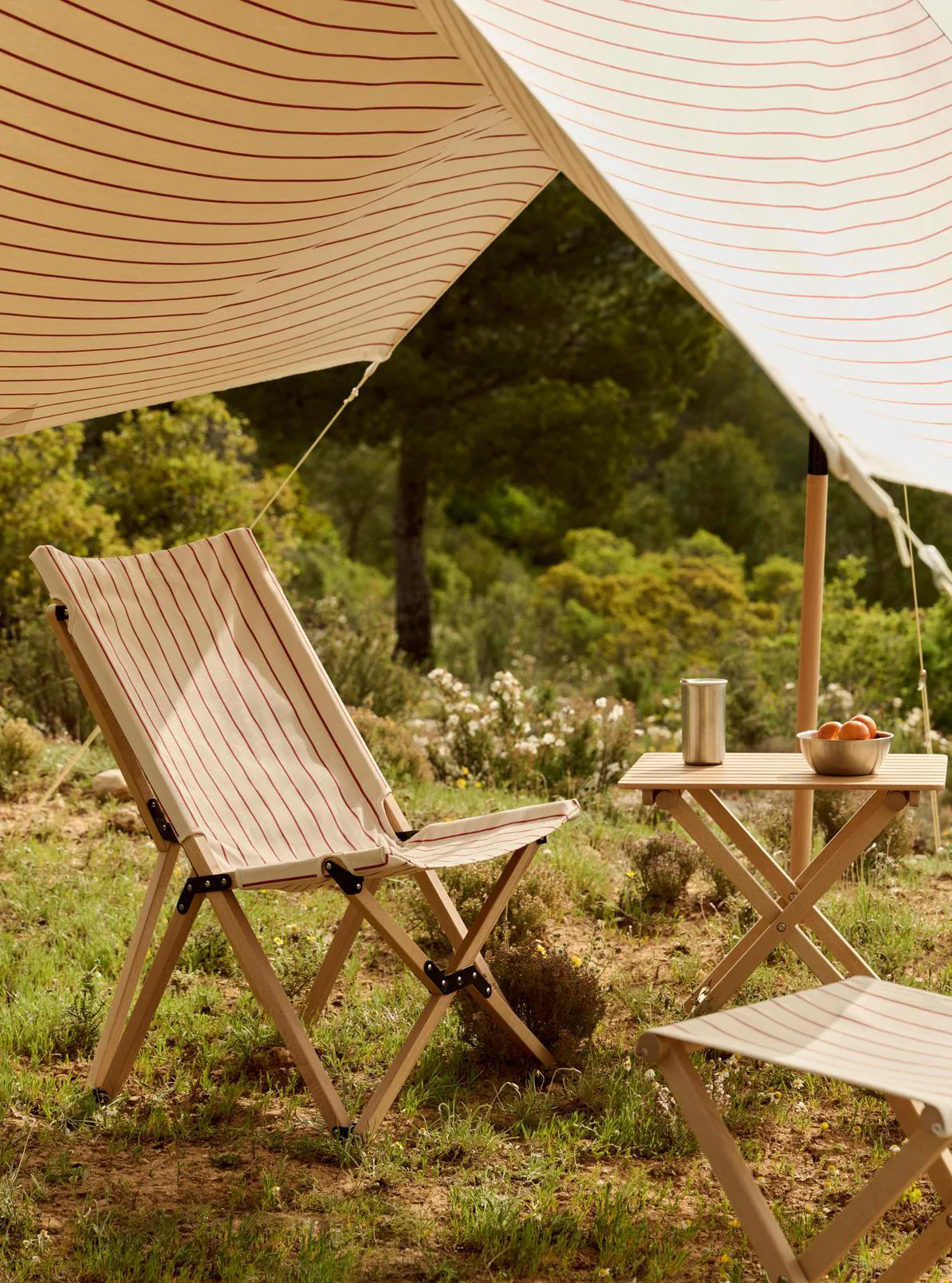 Outdoor Market cadeira dobrável, Bege-red HAY