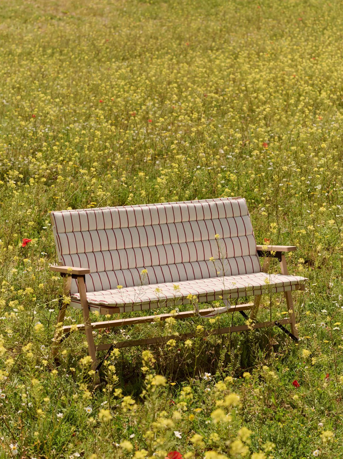 Outdoor Market sofá dobrável, Bege-vermelho, 2 lugares HAY