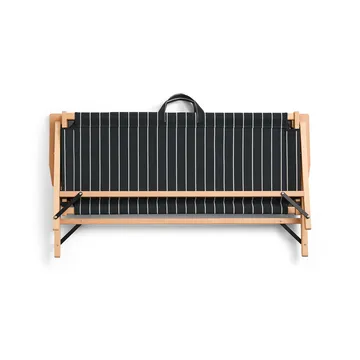 Outdoor Market sofá dobrável - Black-bege, 2 lugares - HAY