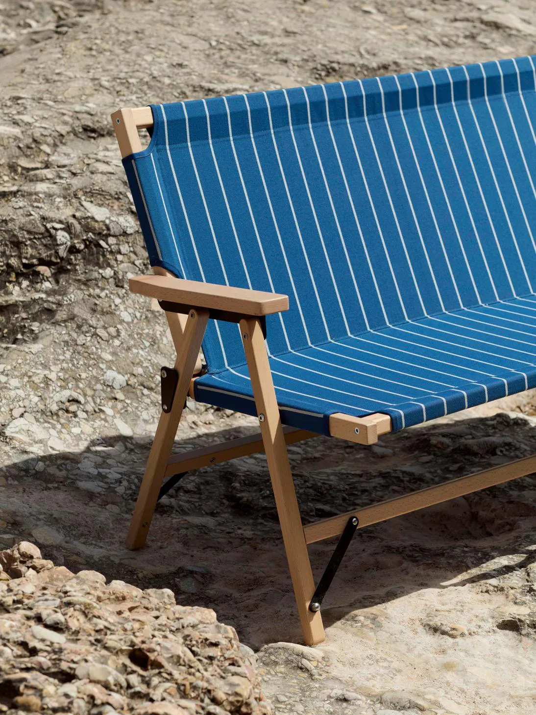 Outdoor Market sofá dobrável, Blue-bege, 2 lugares HAY