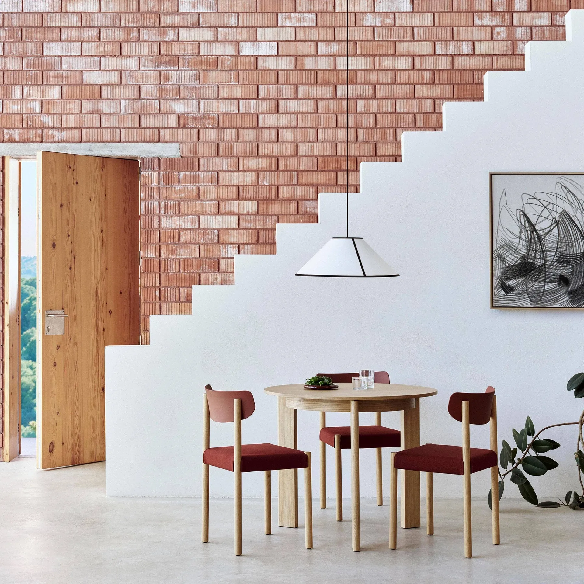 Pack Chair 11 cadeira, Carvalho oleado-hull red-Steelcut 655 HAY