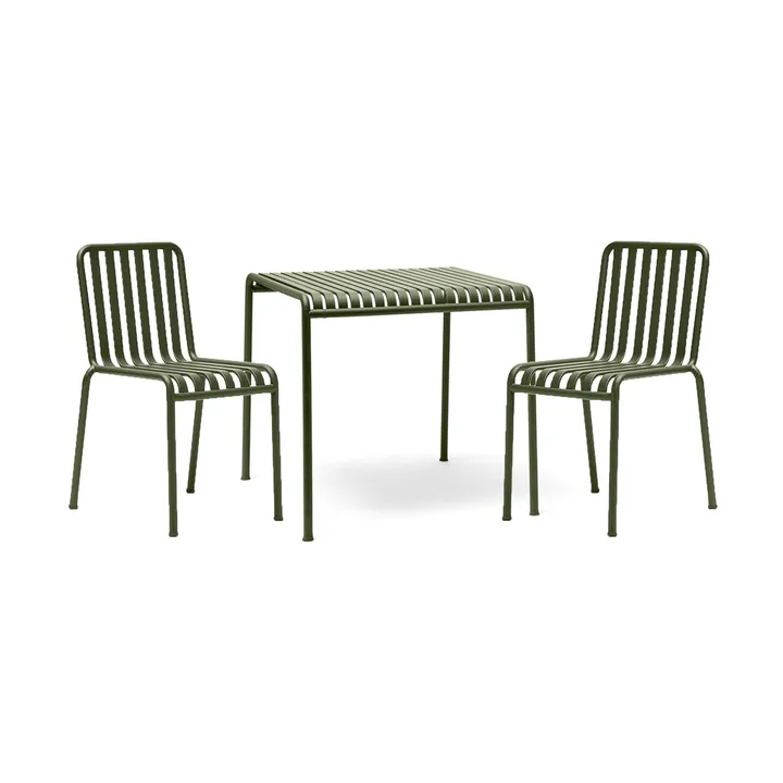 Palissade conjunto de jantar com 2 cadeiras 82,5x90 cm azeitona - HAY