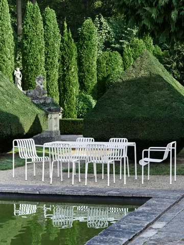 Palissade conjunto de jantar com 4 cadeiras 170x90 cm branco cremoso - HAY