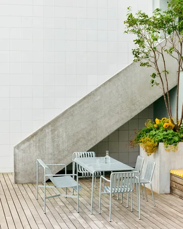 Palissade conjunto de jantar com 4 cadeiras 170x90 cm galvanizado - HAY