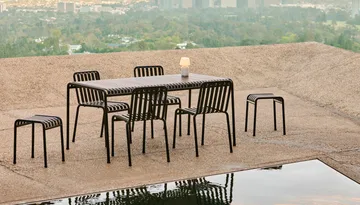 Palissade conjunto de jantar com 6 cadeiras 170x90 cm antracite - HAY