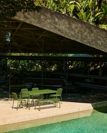 Palissade conjunto de jantar com 6 cadeiras 170x90 cm azeitona - HAY