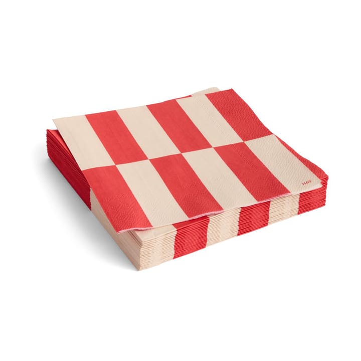 Pattern Lunch guardanapo 33x33 cm 20 unidades - Branco sujo-vermelho - HAY