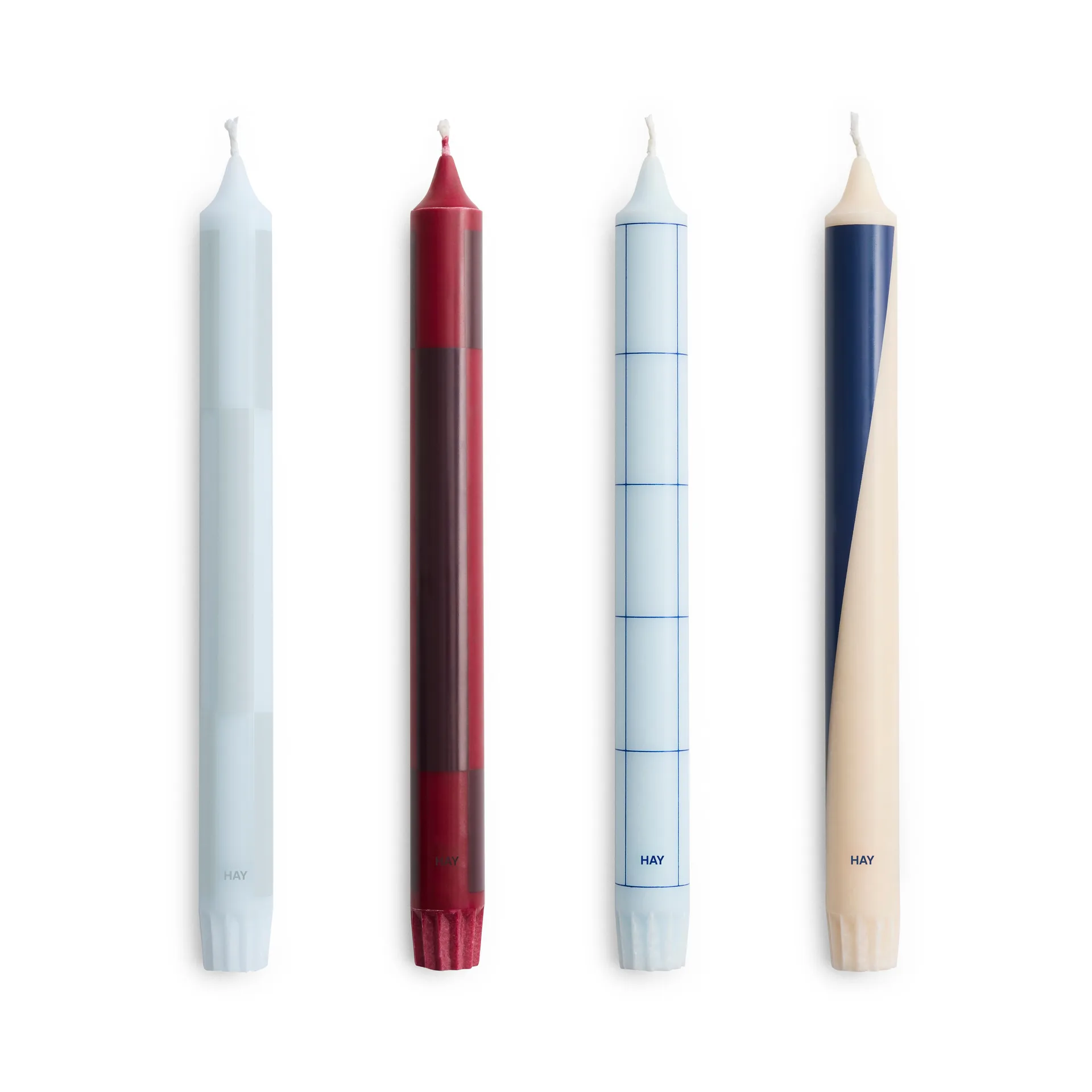 Pattern mistura de velas 4 unidades, Azul-vinho escuro HAY