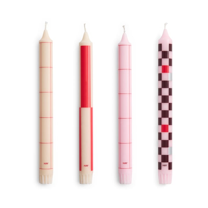 Pattern mistura de velas 4 unidades - Vermelho-vinho escuro - HAY