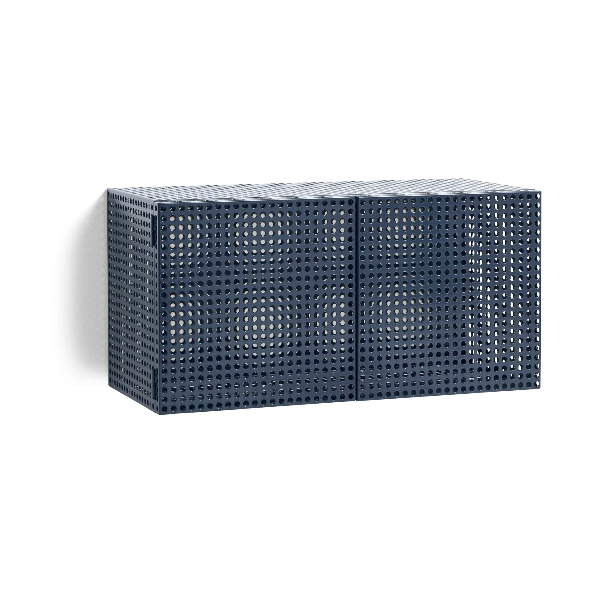 Perforated Cabinet armário de parede pequeno, Azul metálico HAY
