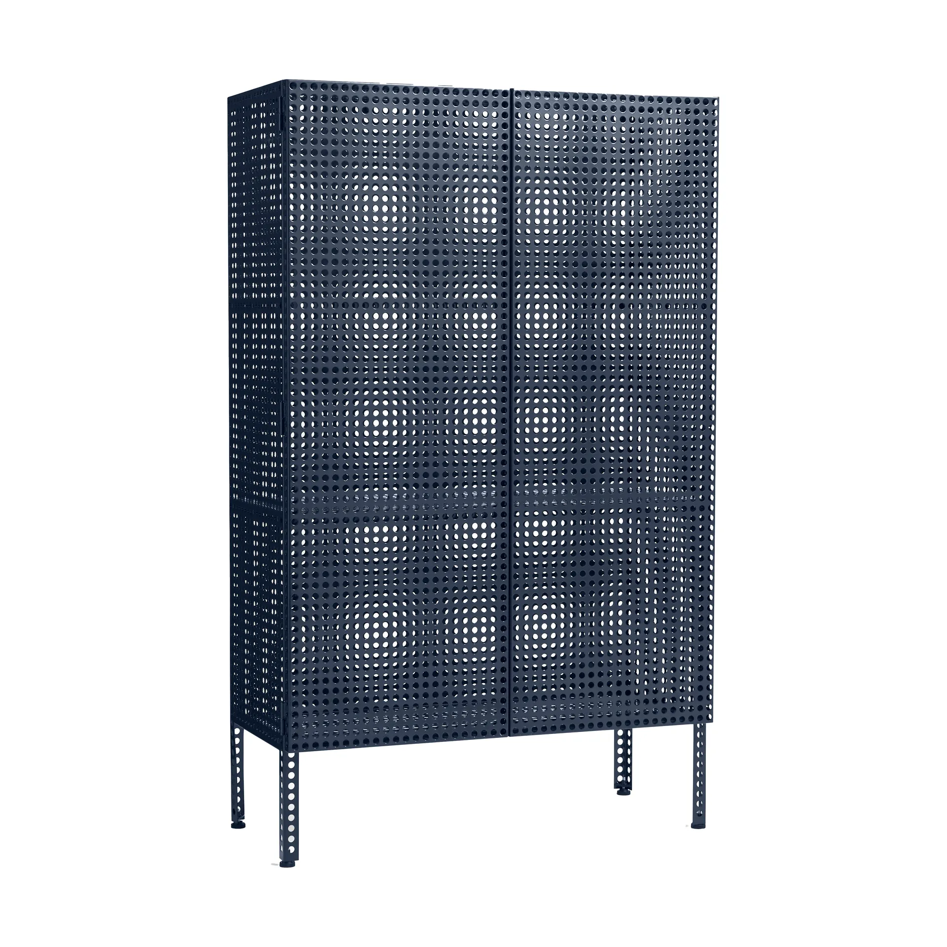 Perforated Cabinet armário grande, Azul metálico HAY
