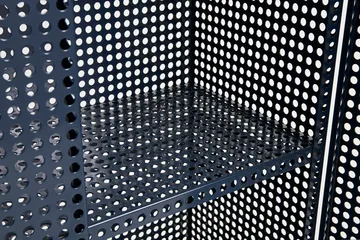 Perforated Cabinet armário grande - Azul metálico - HAY