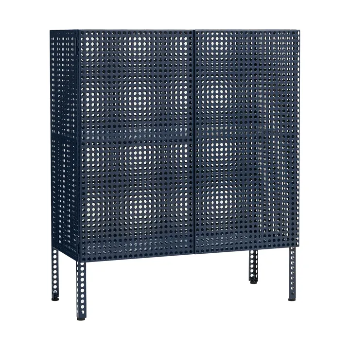 Perforated Cabinet armário médio - Azul metálico - HAY